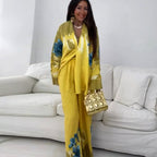 Printed Top & Wide-Leg Pants Two-Piece Set