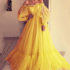 Off-Shoulder Ruffle Tiered A-Line Maxi Dress