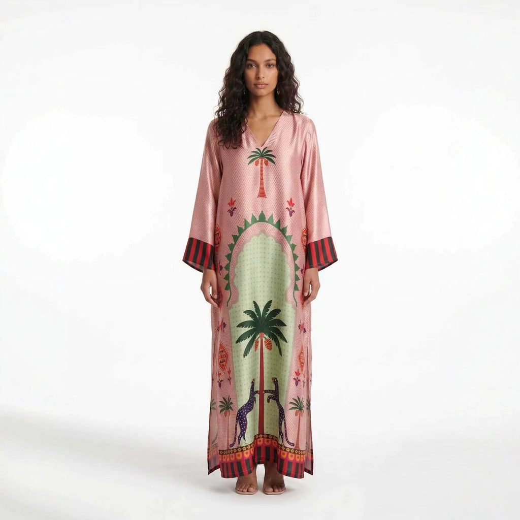 Women's Satin Long Sleeve Dress