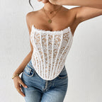 's Lace White Bra Vest Slim Wrapped Chest All Match Top