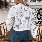 Floral Print Cropped Jacket