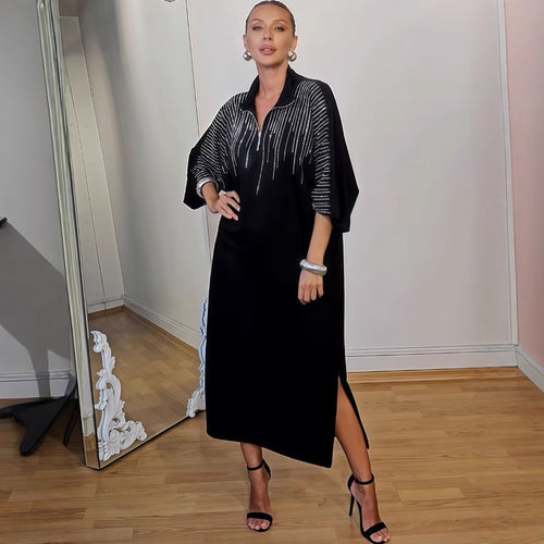 Autumn Printed Loose Women Wear Long Sleeve Dress