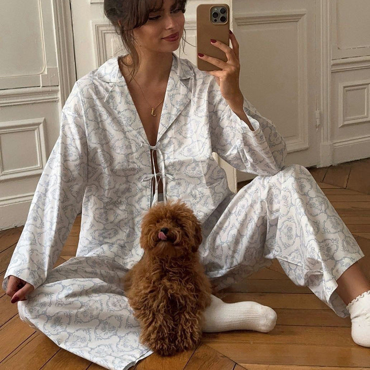 Polo Collar Pajama Set