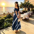 Women's Printed Off-Shoulder A-Line Maxi Dress