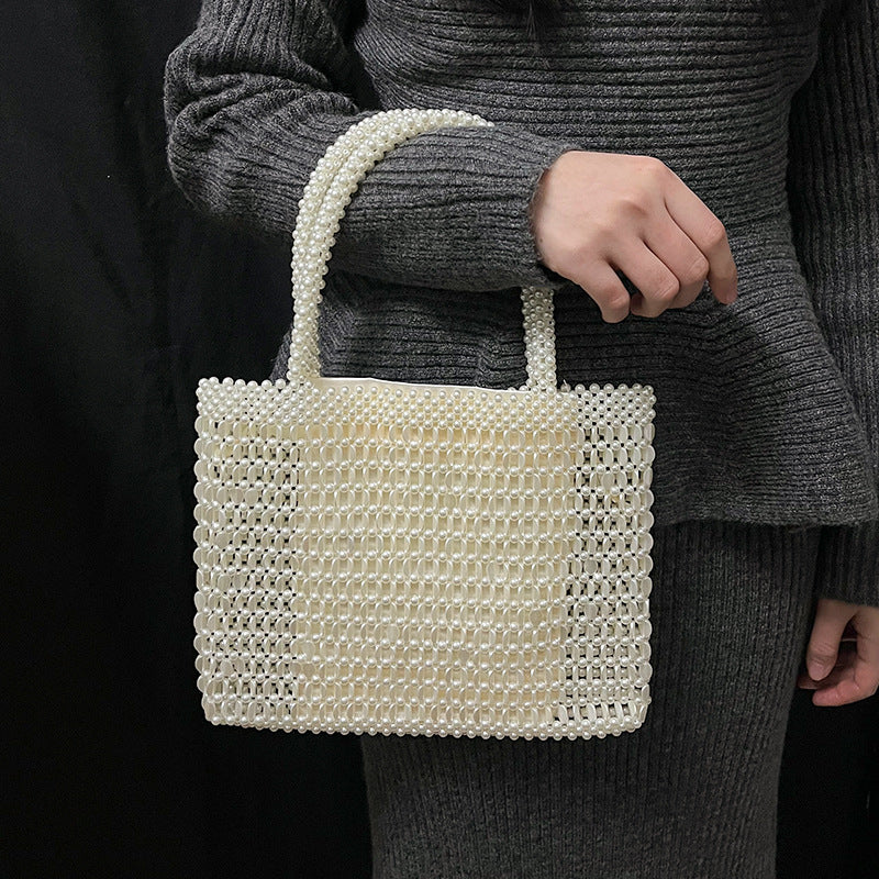 Handwoven Pearl Beaded Clutch