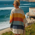 Women's Bohemian Striped V-Neck Vacation Top