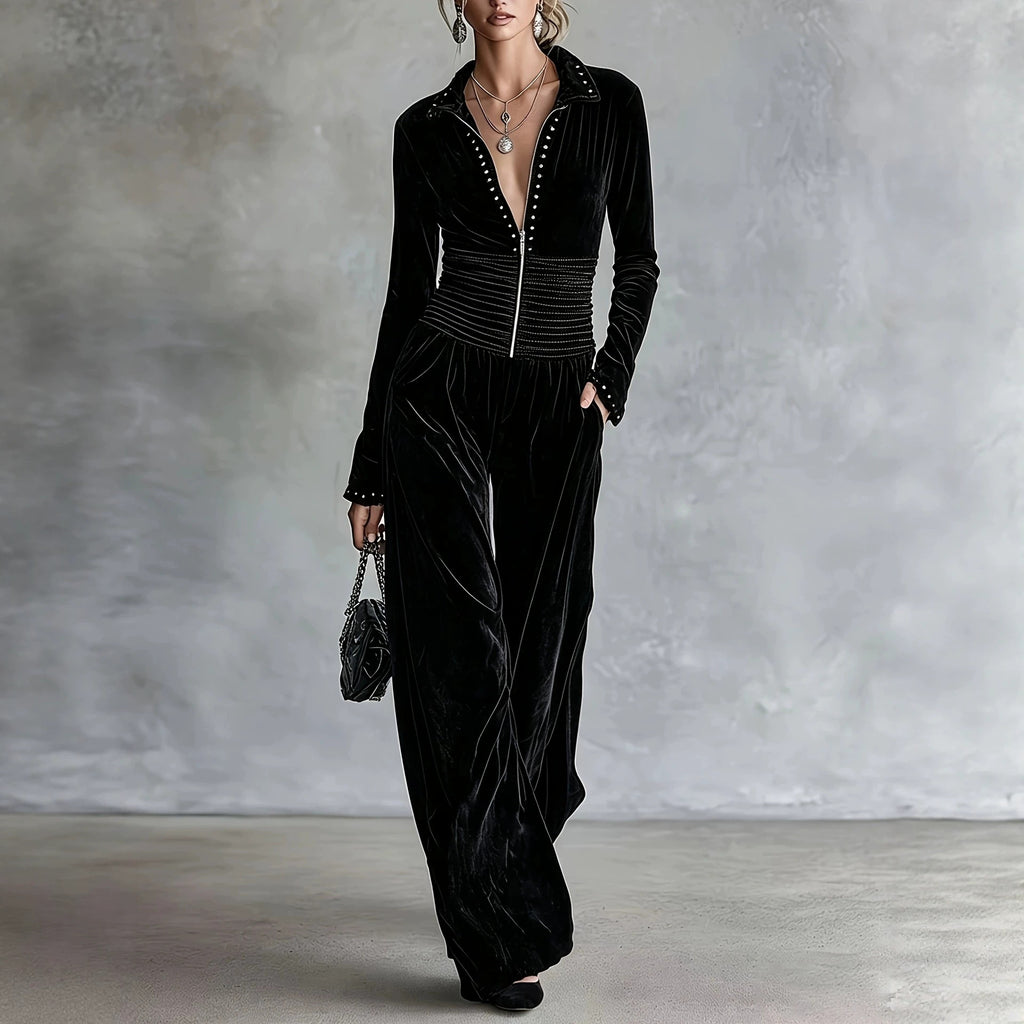 Slim-Fit Long-Sleeve Jumpsuit