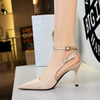 Women's Leopard-Print Satin Stiletto Heels