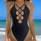 Solid Color One-piece Swimwear
