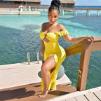 Women's Off-Shoulder Cutout Ruffle Dress