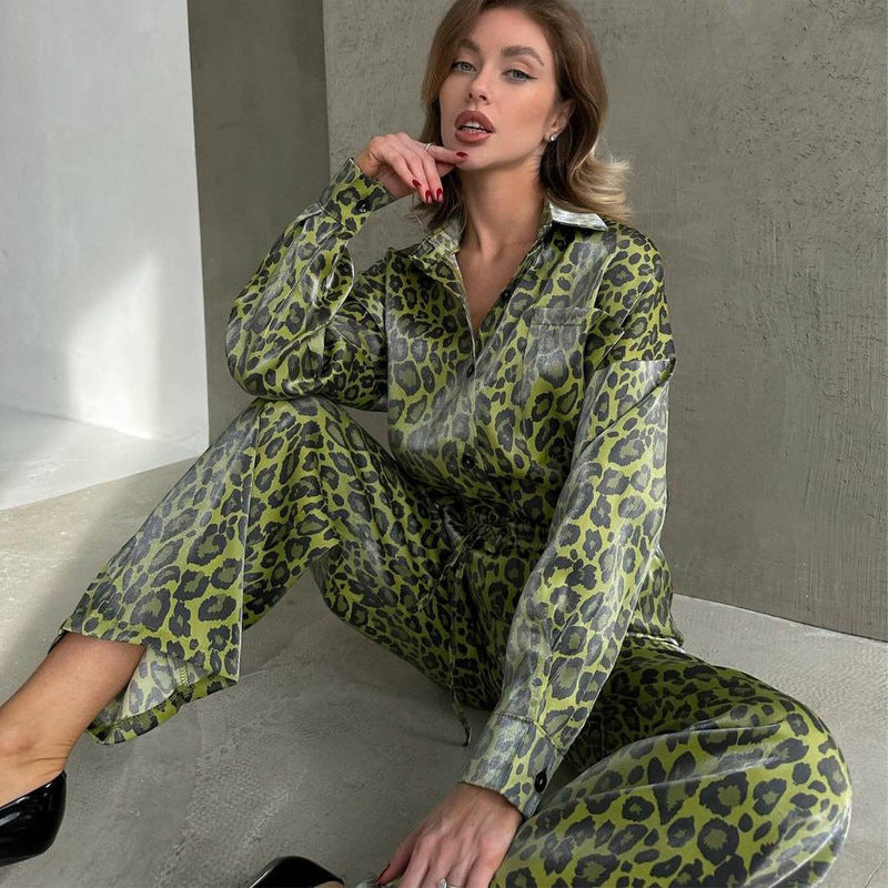Women's Casual Suit Women's Leopard Print Spring Women's Long Sleeved