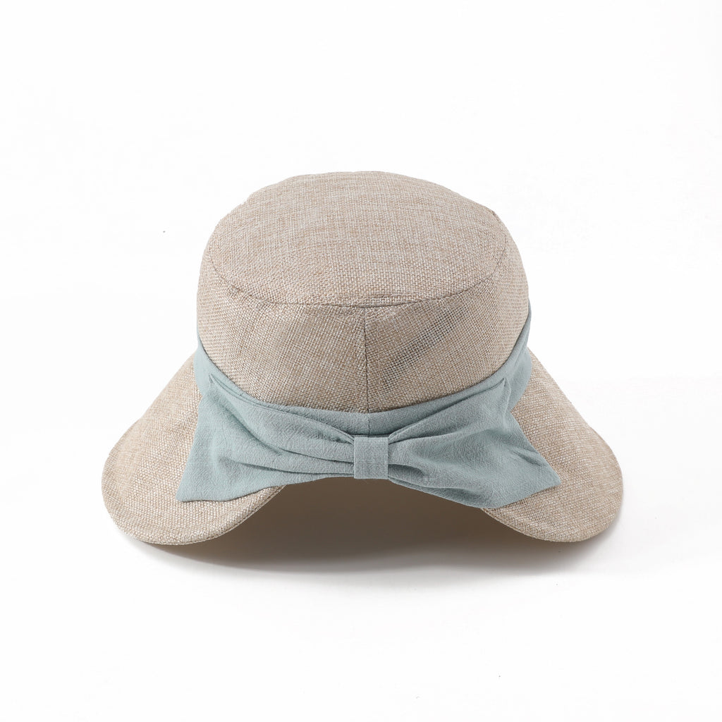 Oatmeal Color Blue Ribbon