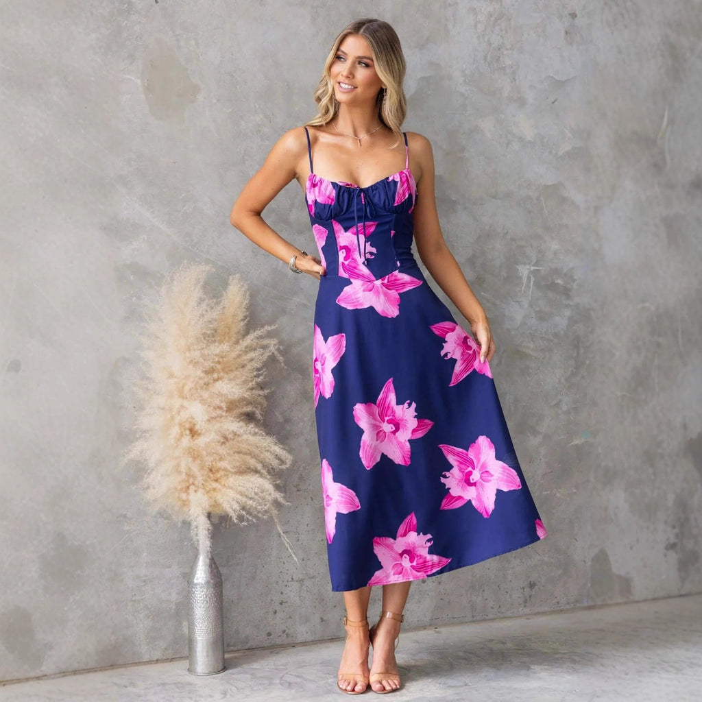 Women's Summer Printed Slim Fit Sexy Suspenders Dress