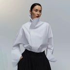 Office Top for Women Summer Simple Loose Solid Color Sense