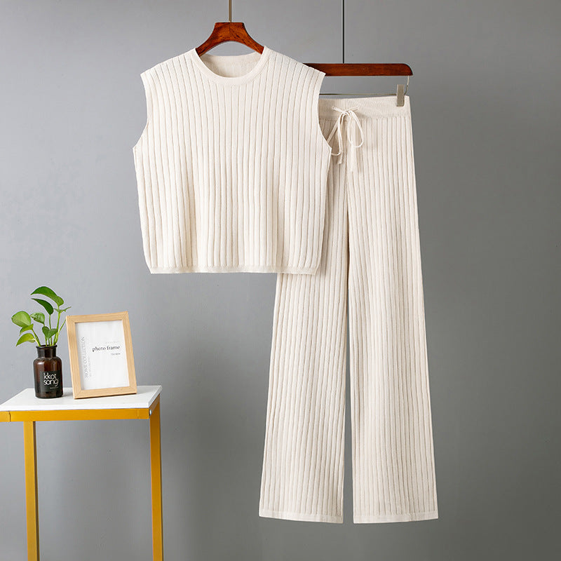 Summer Loose Casual Solid Color Suit Two-Piece Set