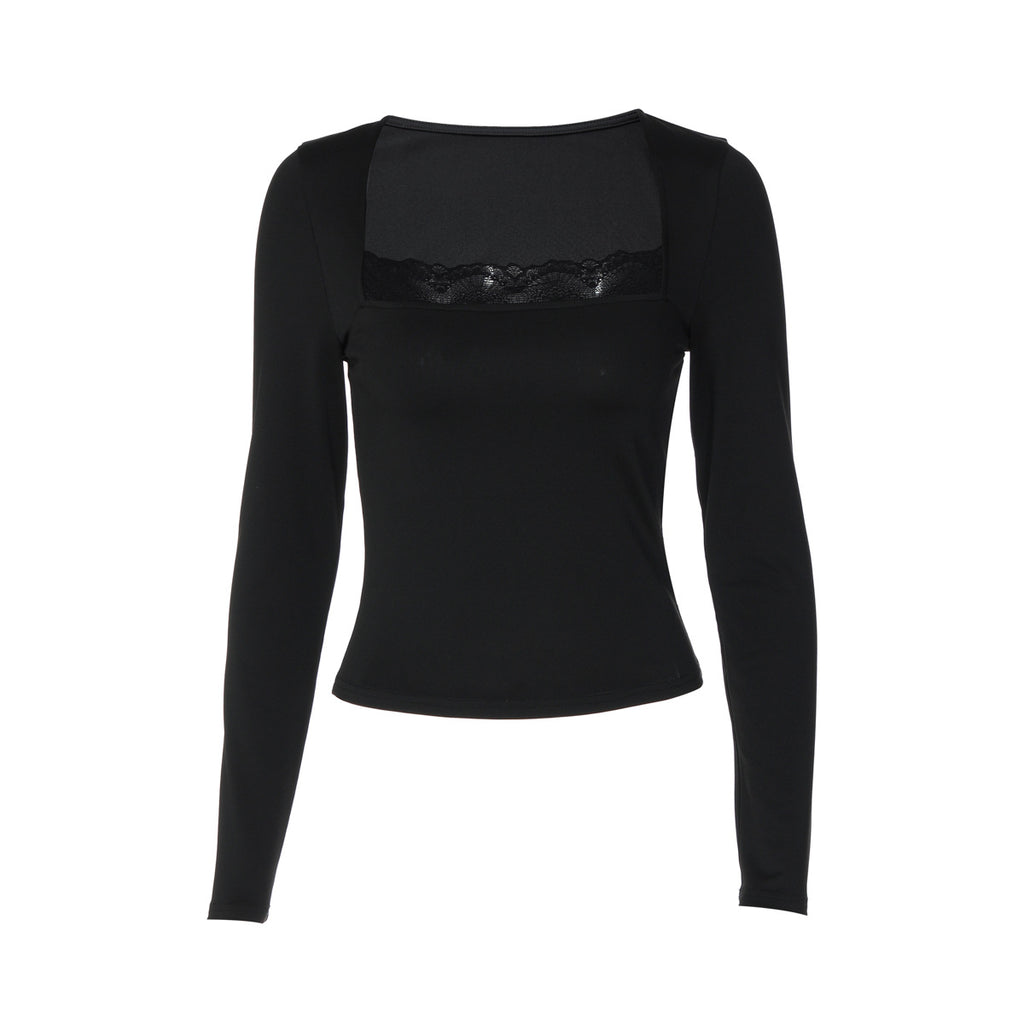 Women's Lace Long-Sleeve Slim-Fit Top