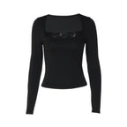 Women's Lace Long-Sleeve Slim-Fit Top