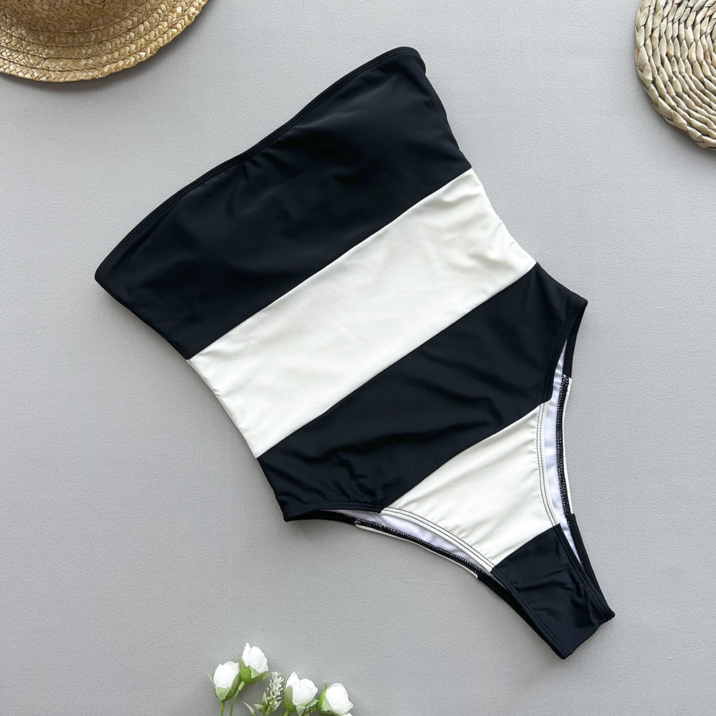 Striped One-piece Swimwear