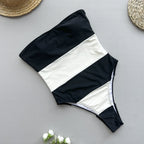 Striped One-piece Swimwear