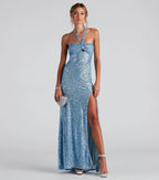 Women's Summer Sexy Dress Sequined Halter Slim Fit Evening Dress