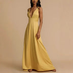 Women's Satin Backless Dress