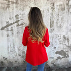 Fall Color Blocking Cheetah Collared Long Blazer