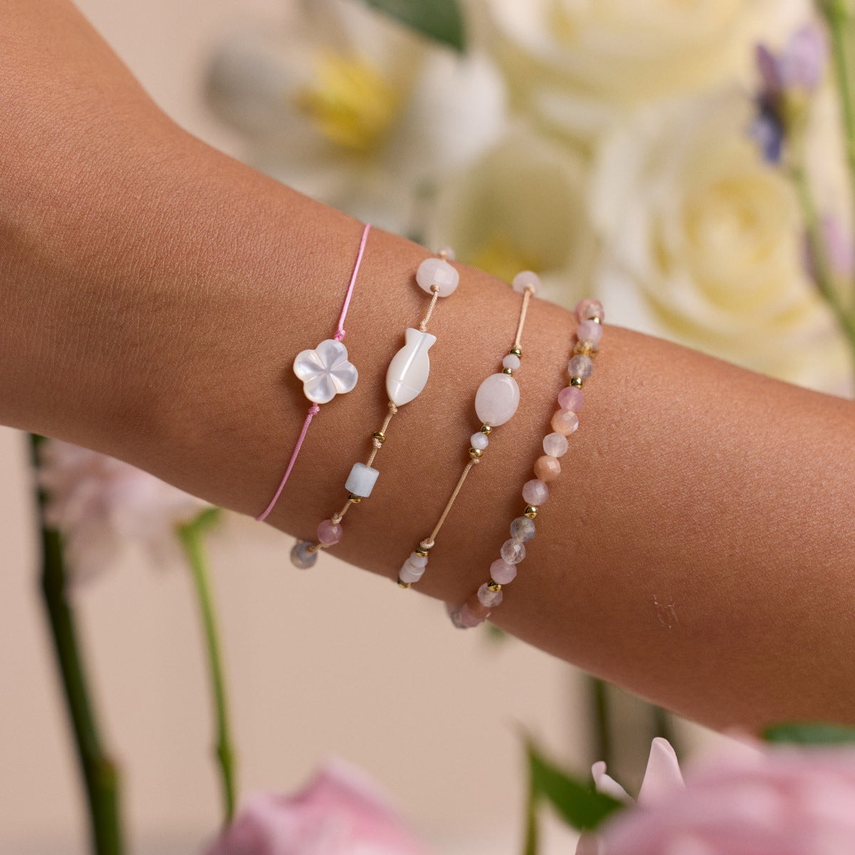 Sweet Natural Stone Bracelet Simple Pulling Rope Bracelet