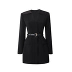 Belted Blazer Mini Dress