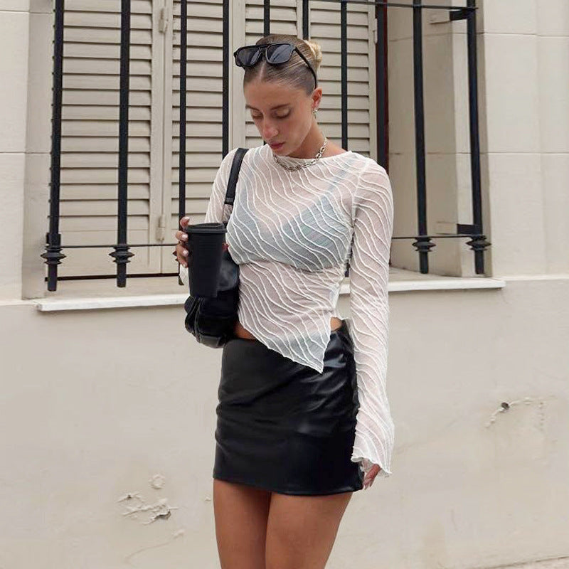 Women's Half High Collar Inner Match Lace Bottoming Shirt Women Western Blouse Sexy Top