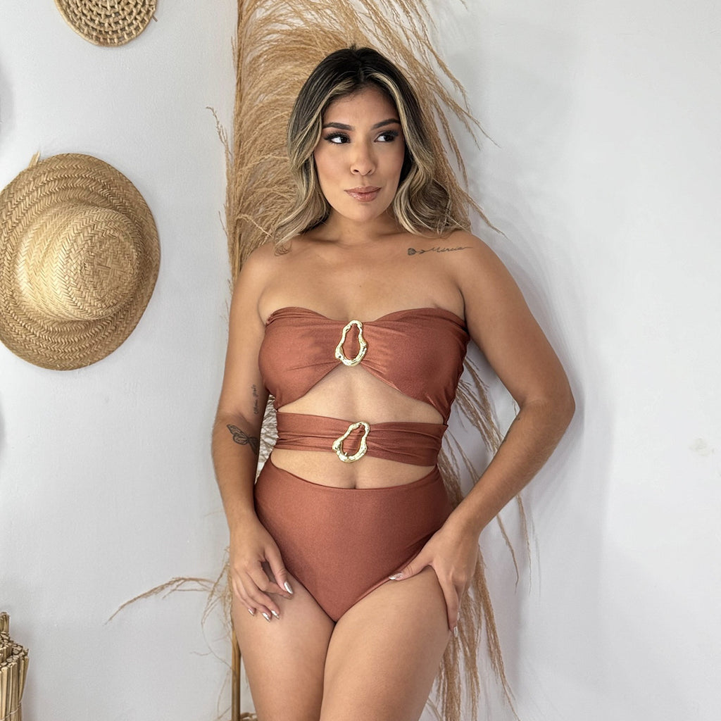 Solid Color One-piece Swimwear