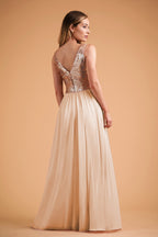 Dress Women's Sleeveless V neck Wedding Bridesmaid
