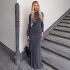 Long-Sleeve Fishtail Bodycon Dress