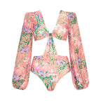 Pink Long Sleeve Swimsuit