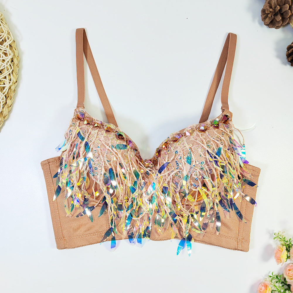 Women's Beaded Corset Bra