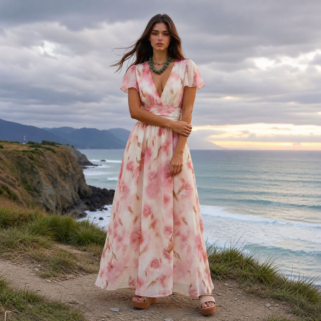 Women's V Neck Dress