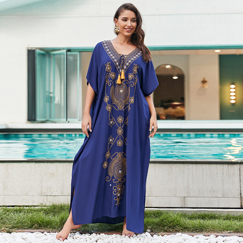 Rayon Embroidered Cover Up Swimwear