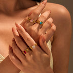 Inlaid Zircon Ring