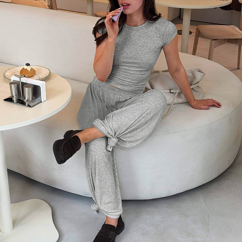 Women's Knitted Short-Sleeve Pajama Set