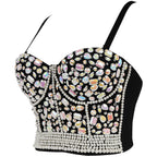 Women's Rhinestone Beaded Corset Top