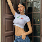 Women’s Graphic Letter Cropped T-Shirt