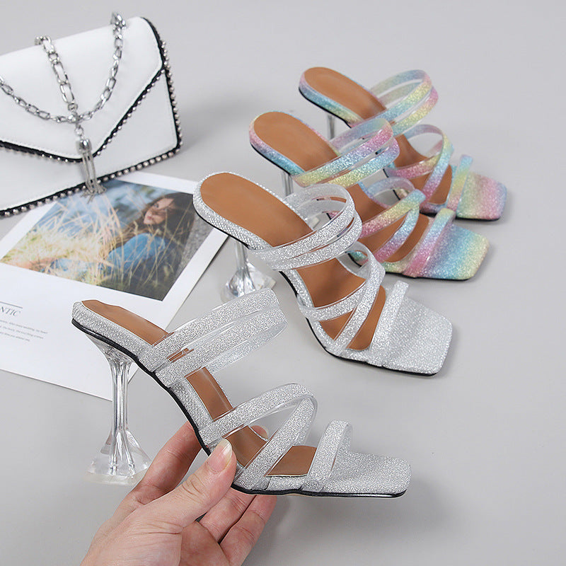 Women's 's Other Slippers Wedge Rainbow Color High Heel