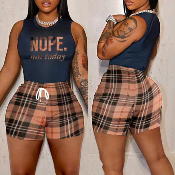 Purplish Blue Khaki Plaid