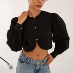 Cotton Lace-Up Cardigan Top