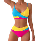 Color Matching Bikini Swimwear