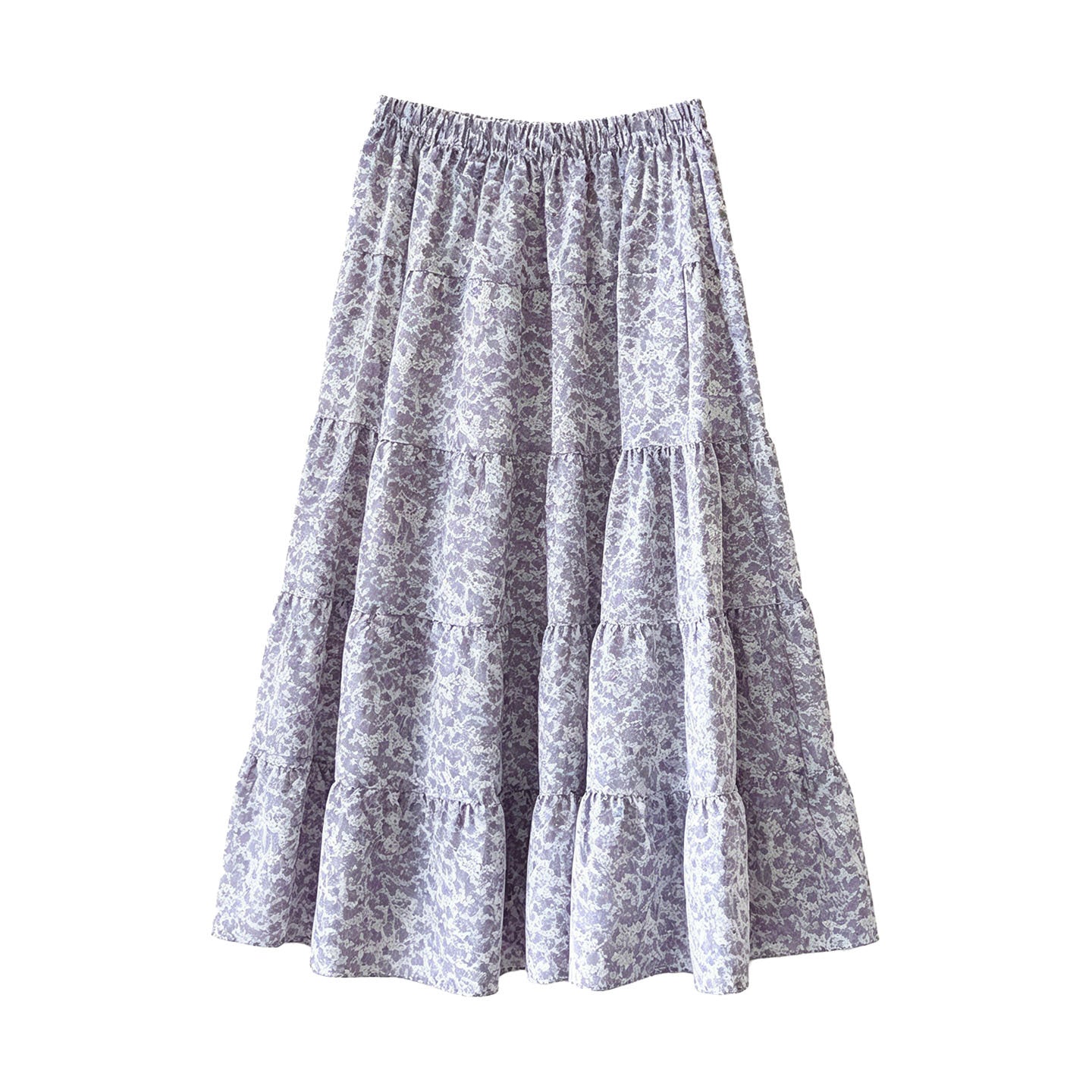 Purple Floral Skirt Women Summer Small Simple Elegant