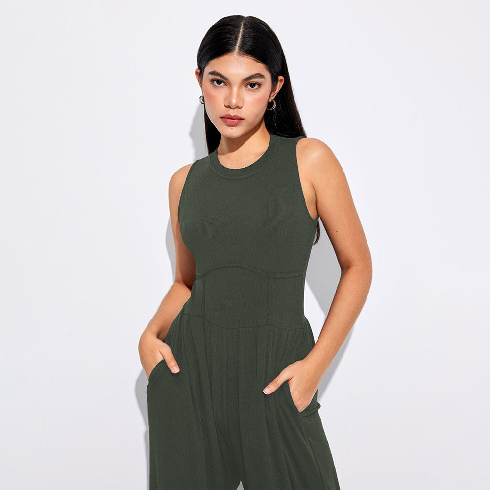 Women’s Knitted Side-Bone Slim-Fit Jumpsuit