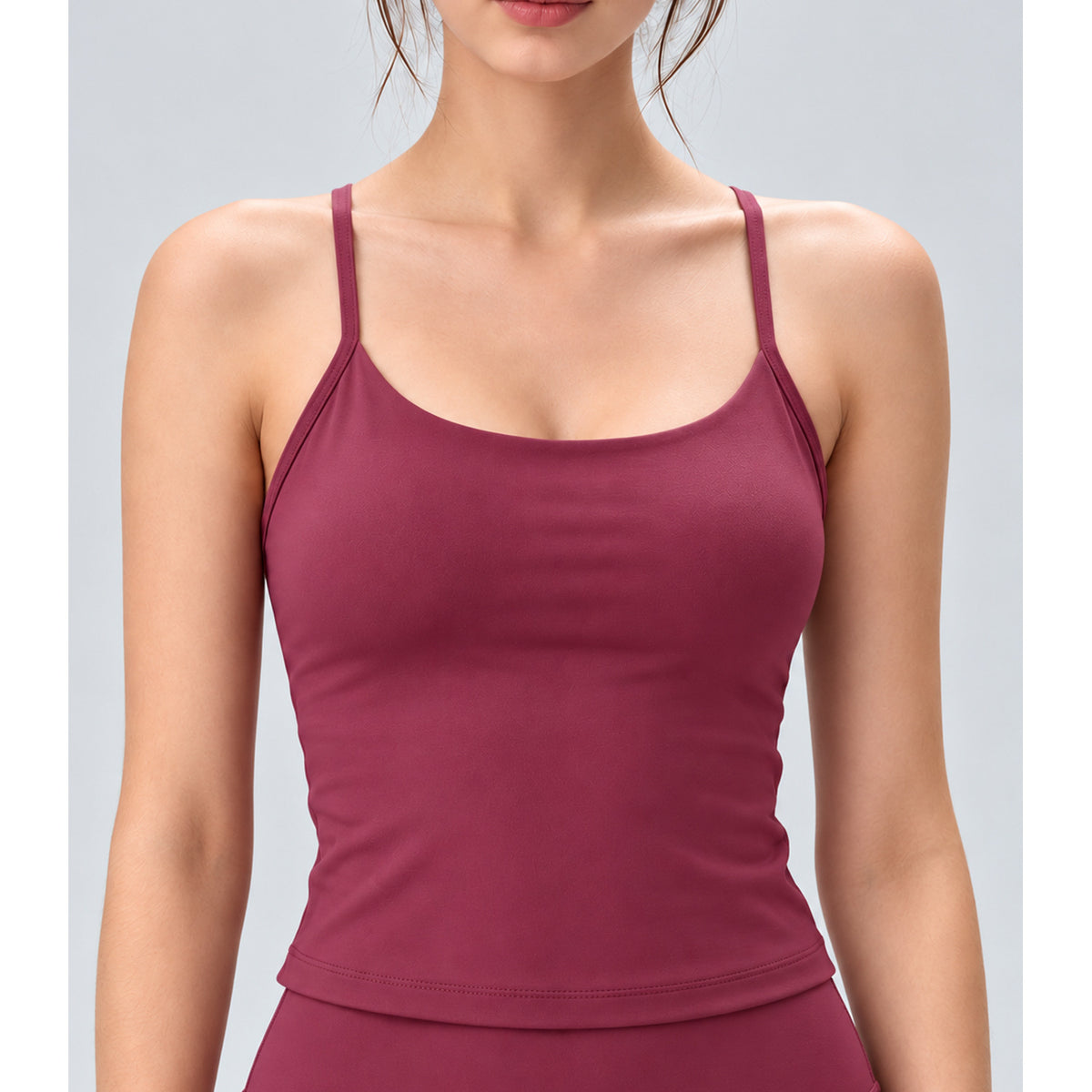 Pilates Yoga Workout Top with Built-In Cups