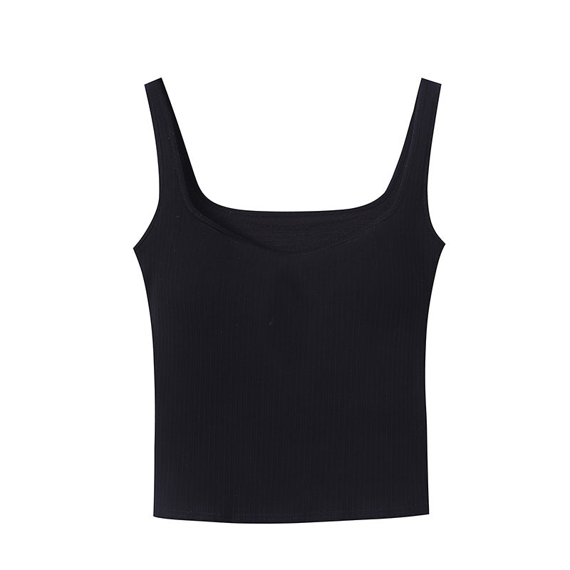 's Comes With Chest Pad French Square Collar Wide Shoulder Strap
