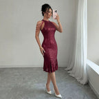 Women's Halter Sequin Dress