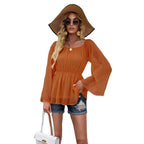 Square Neck Off Shoulder Chiffon Top